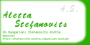 aletta stefanovits business card